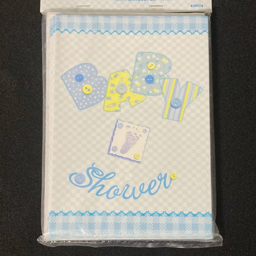⭐️ Unique Industries Blue Baby Shower Invitations And Envelopes Set of 8
